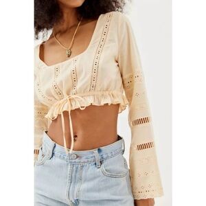 Urban Outfitters UO Scarlet Eyelet Cropped Blouse